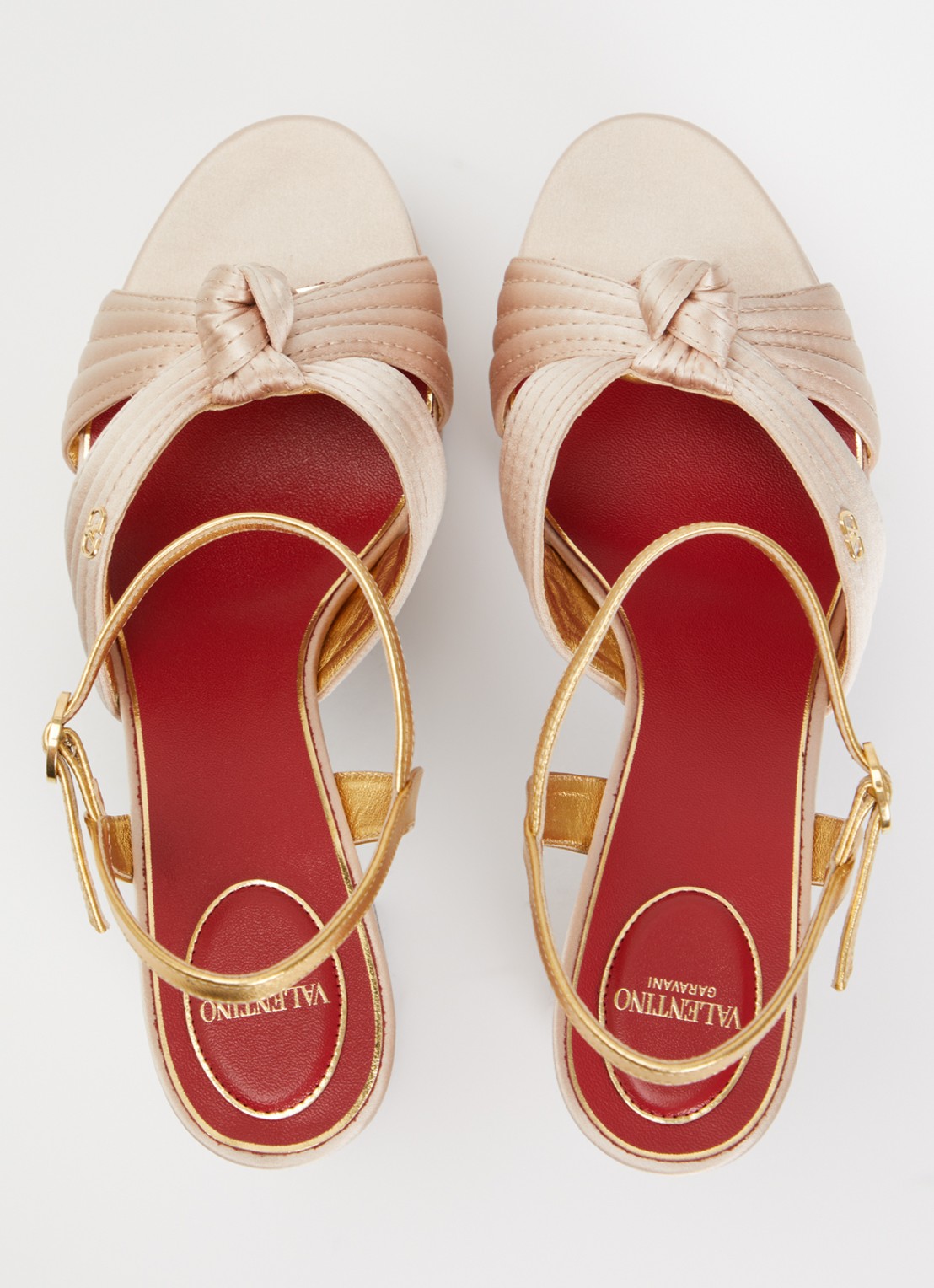 Valentino Garavani Sandalette met details van leer - detail 2 lichtroze