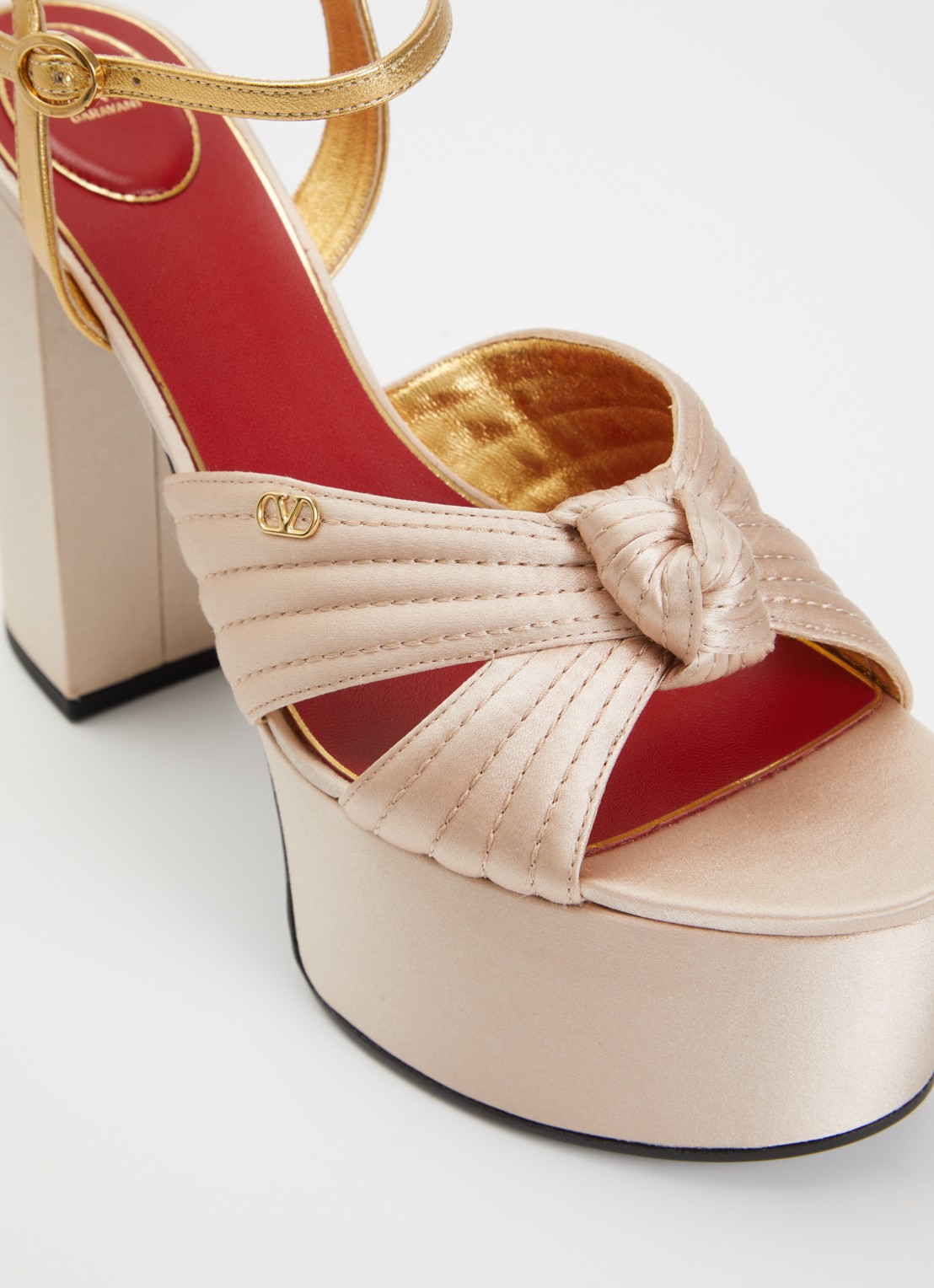 Valentino Garavani Sandalette met details van leer - detail 4 lichtroze