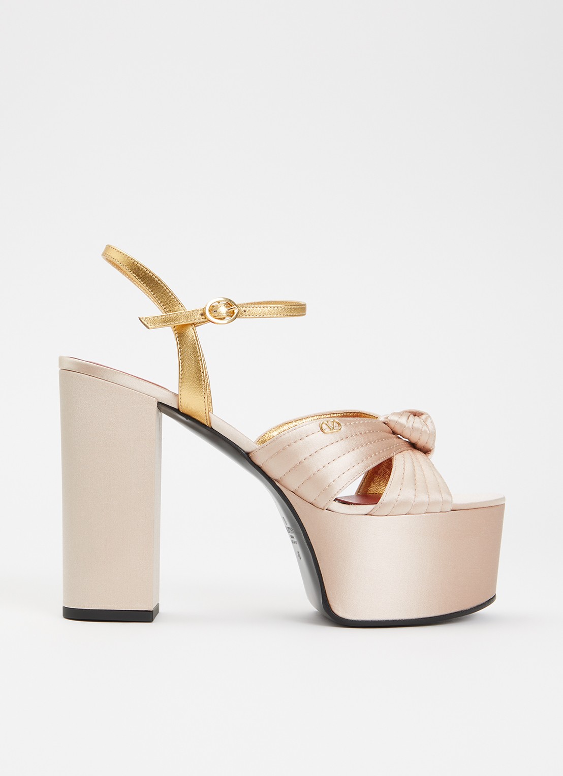 Valentino Garavani Sandalette met details van leer - voorkant 5 lichtroze