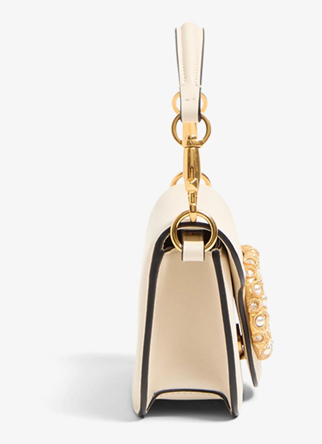 Valentino Garavani Schoudertas van kalfsleer - detail creme