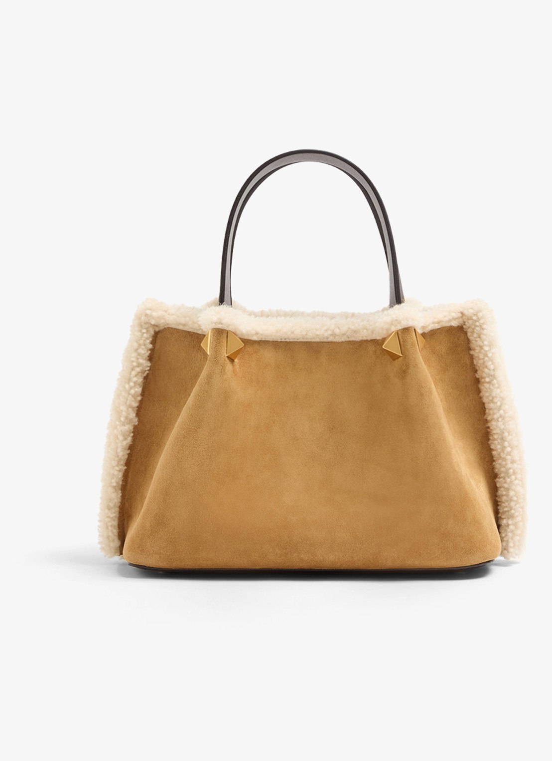 Valentino Garavani Shopper van kalfssuède met bloemborduring - achterkant 6 camel