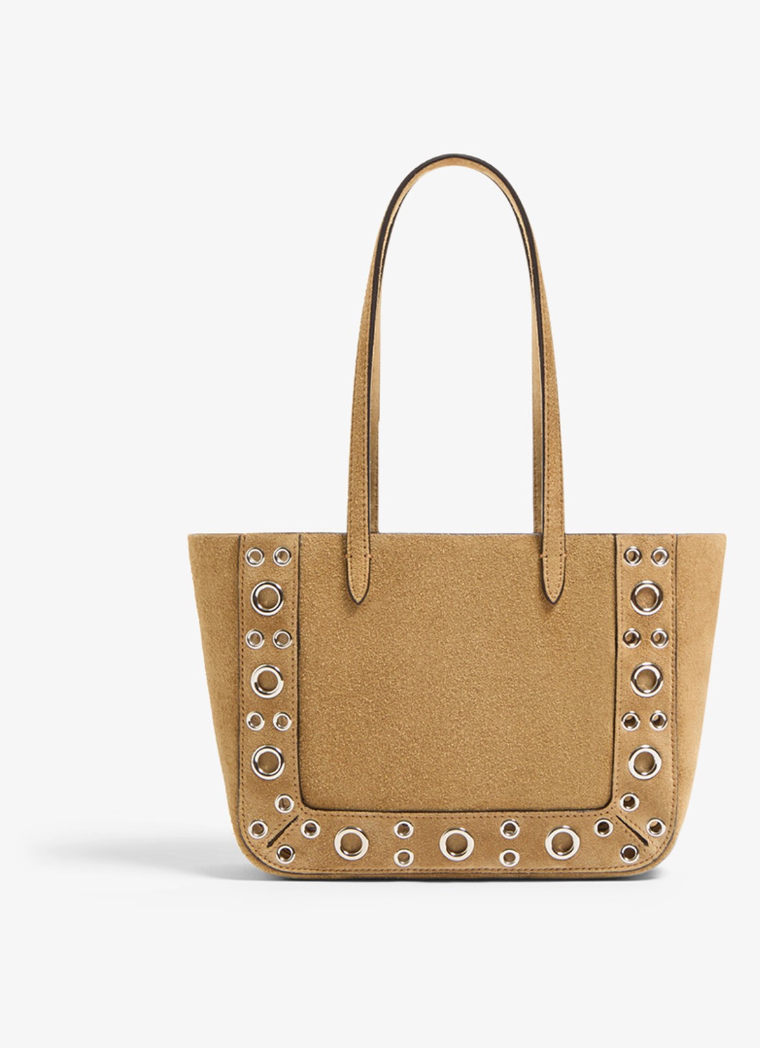 Valentino Garavani Shopper van suède met studs - achterkant 4 beige