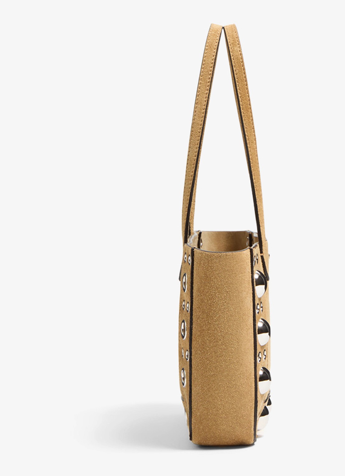 Valentino Garavani Shopper van suède met studs - detail beige