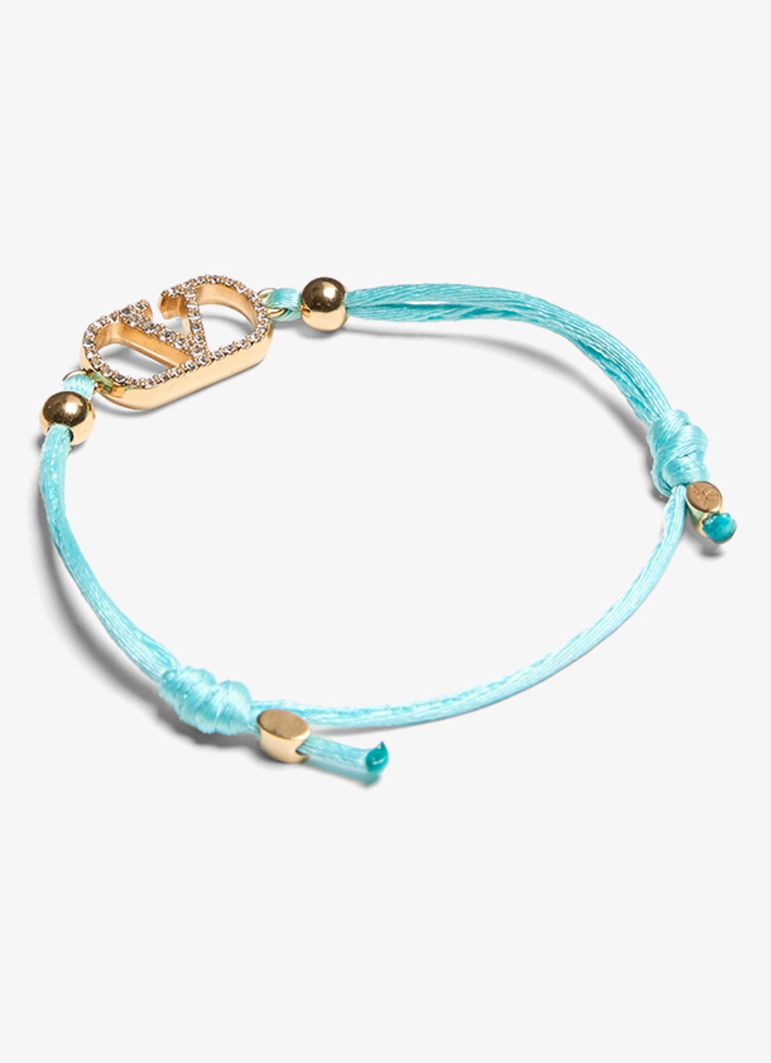 Valentino Garavani Signature armband met logo - detail 3 turquoise