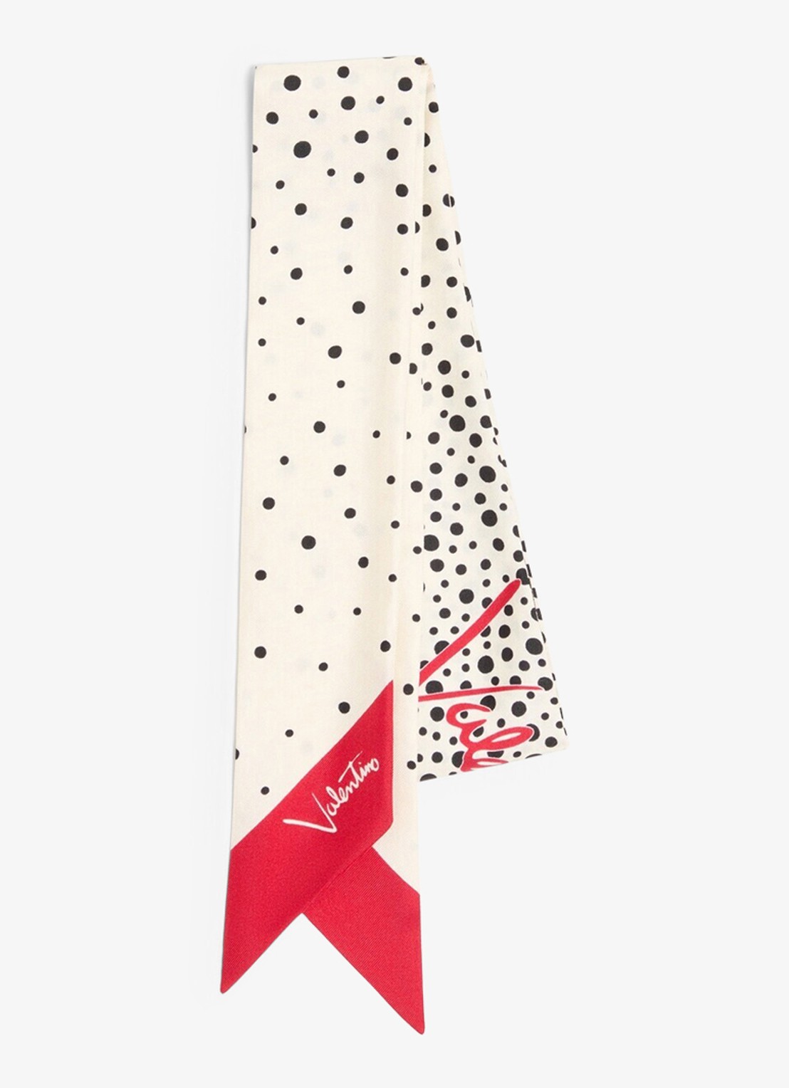 Valentino Garavani Sjaal met logo 120 x 6 cm - voorkant 2 gebroken wit