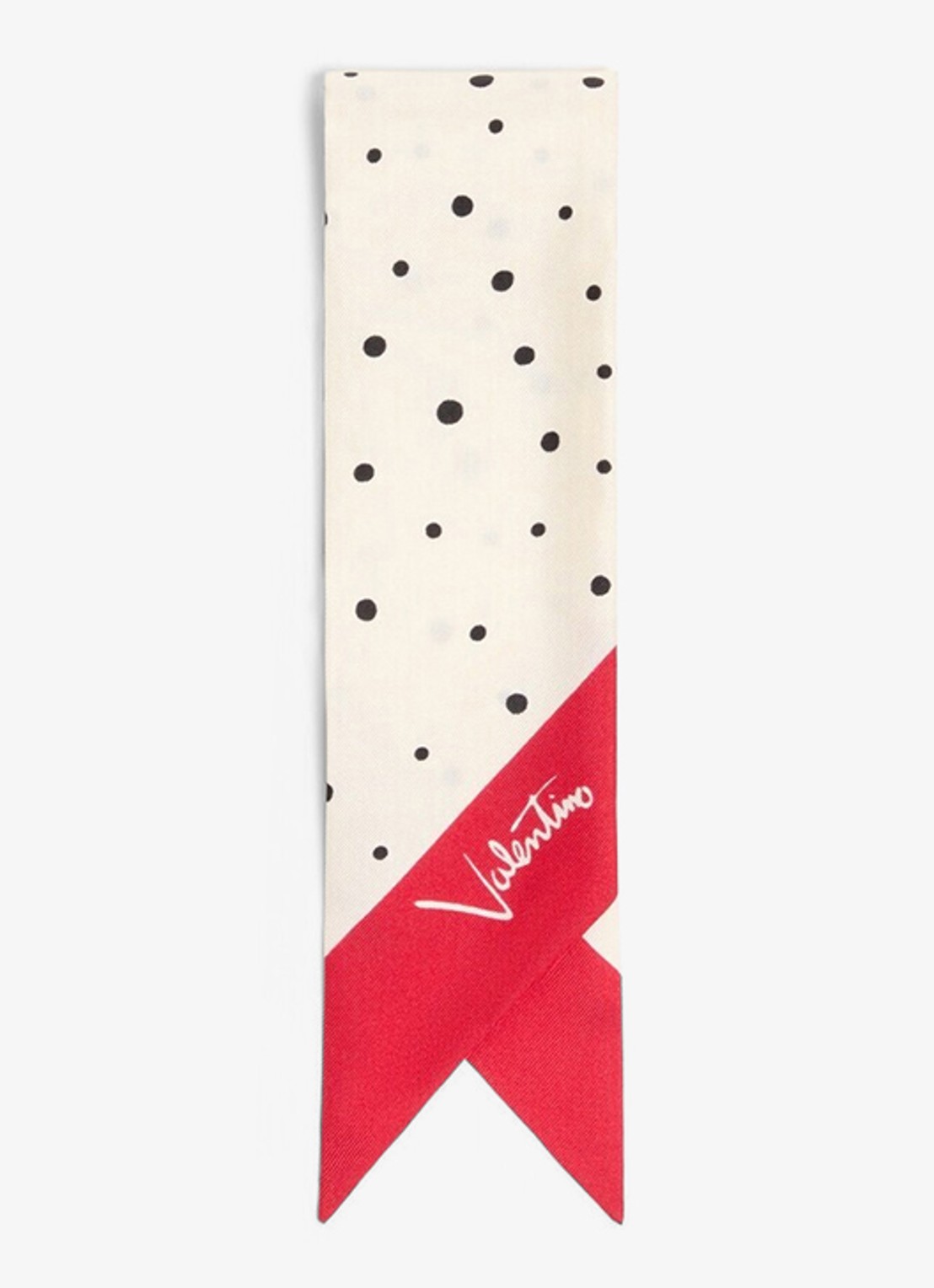 Valentino Garavani Sjaal met logo 120 x 6 cm - voorkant 3 gebroken wit