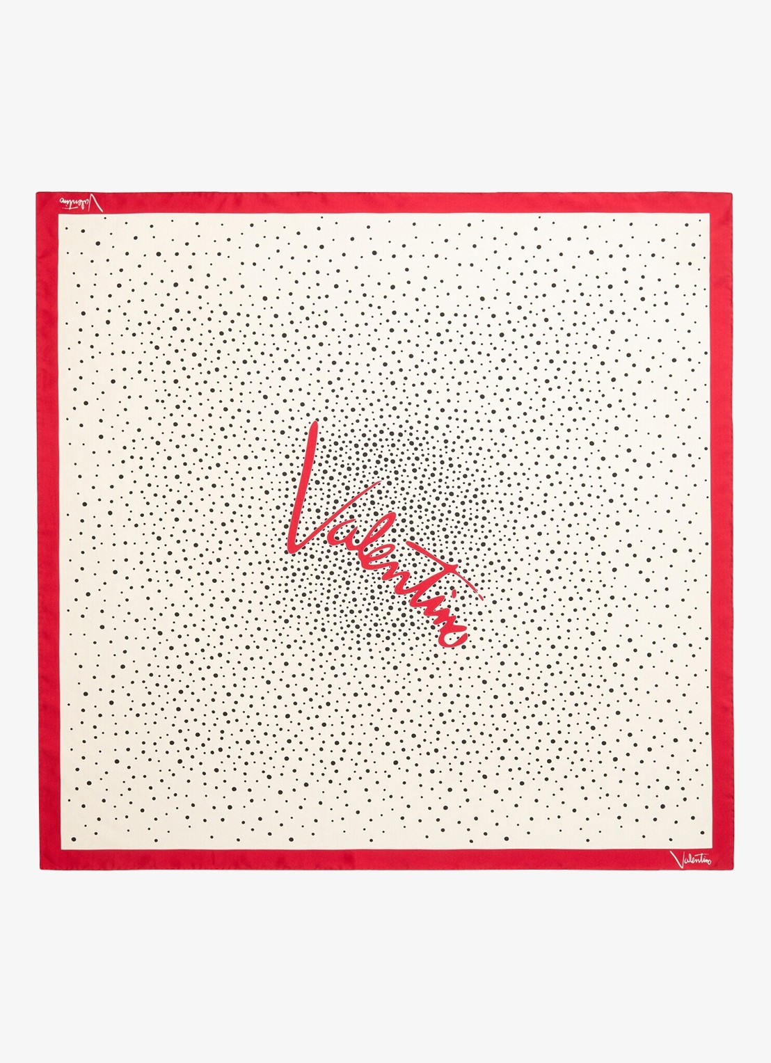 Valentino Garavani Sjaal met logo 90 x 90 cm - voorkant 2 gebroken wit