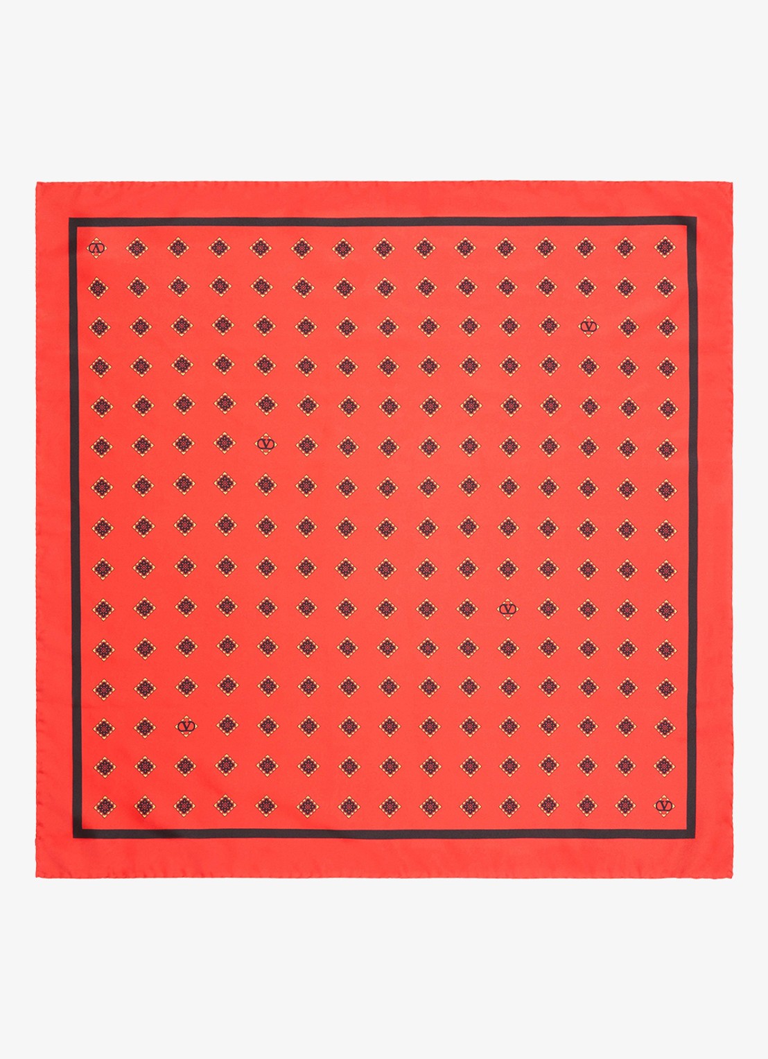Valentino Garavani Sjaal van zijde met print 60 x 60 cm - detail 3 rood