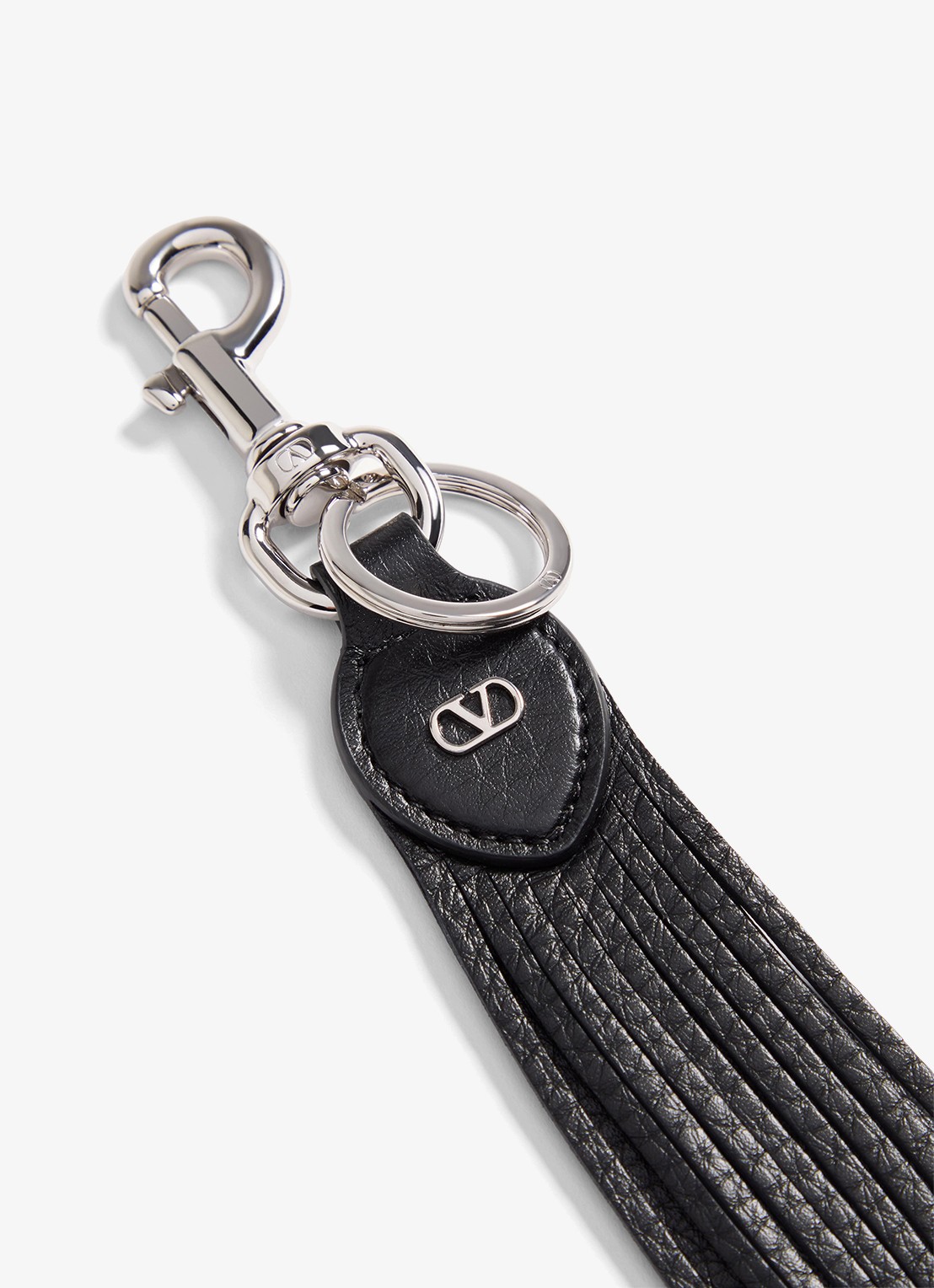 Valentino Garavani Sleutelhanger van kalfsleer - voorkant 3 zwart