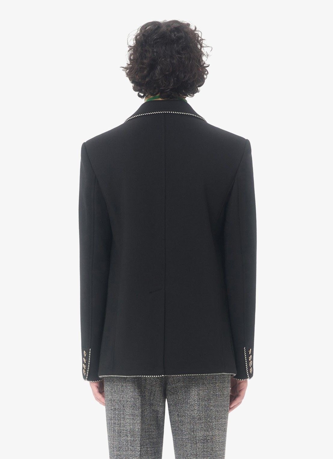 Valentino Garavani Slim fit colbert van scheerwol met opgestikte zakken - achterkant zwart