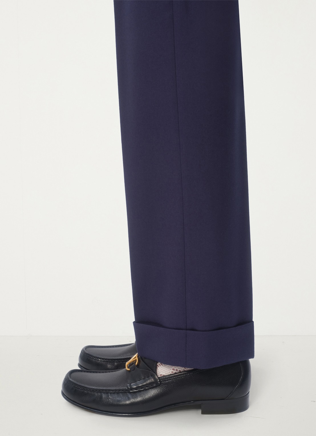 Valentino Garavani Slim fit pantalon van scheerwol met steekzakken - detail 6 donkerblauw
