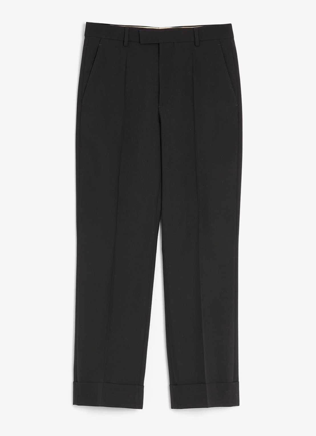 Valentino Garavani Slim fit pantalon van scheerwol - voorkant 2 zwart