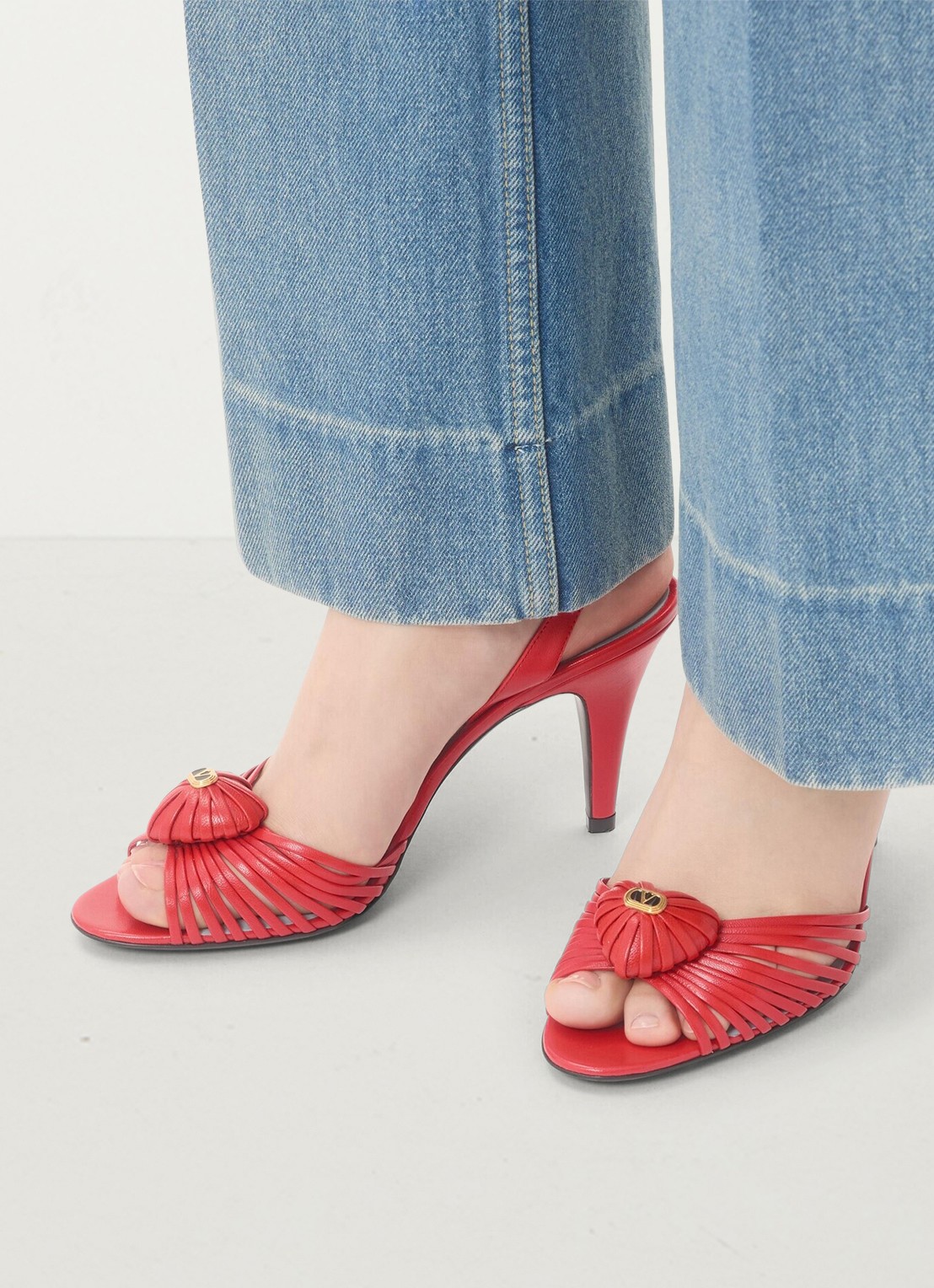 Valentino Garavani Slingback van geitenleer - voorkant 2 rood