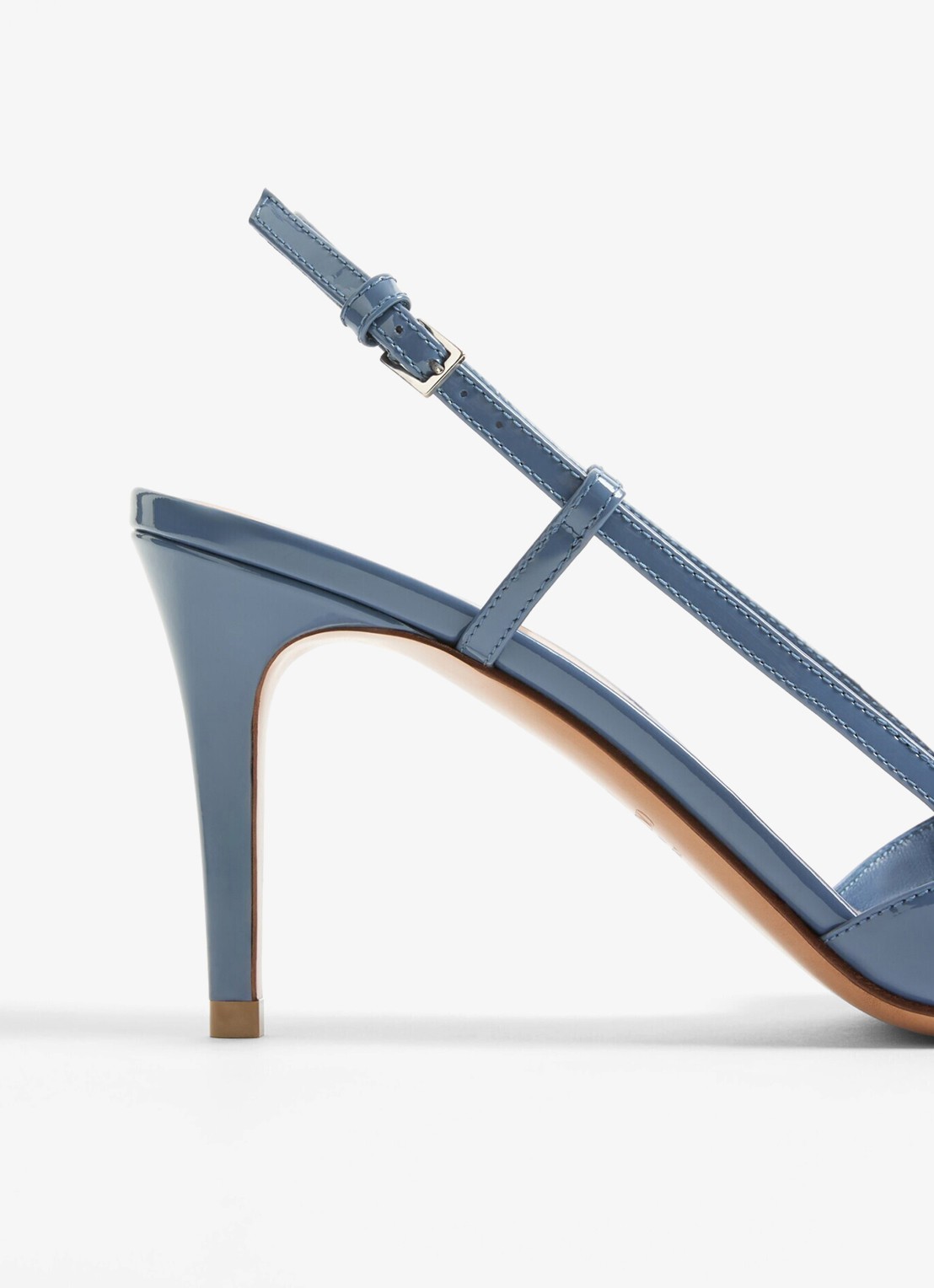 Valentino Garavani Slingback van kalfsleer met lakfinish - detail 4 blauw