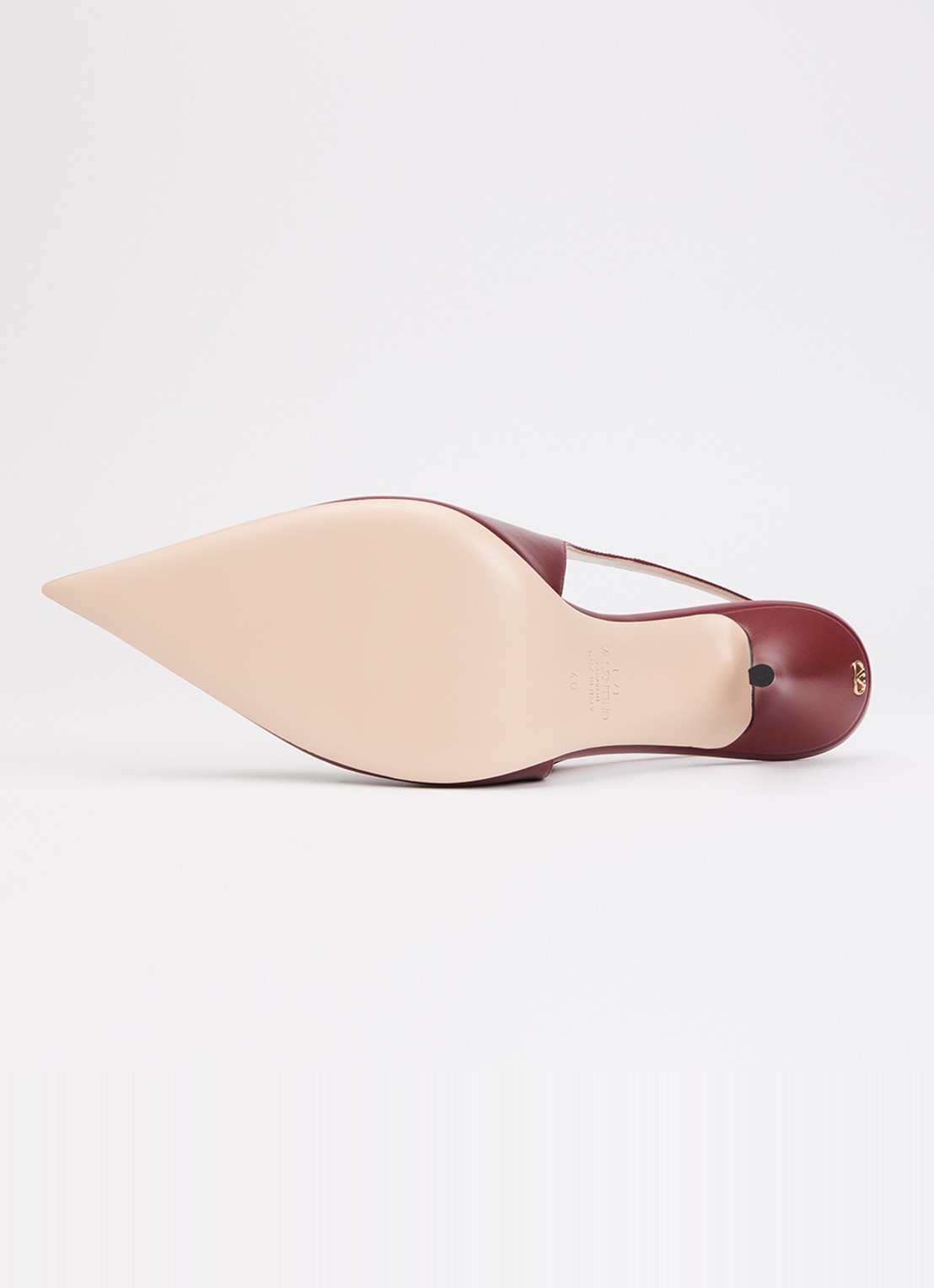Valentino Garavani Slingback van leer - detail 4 donkerrood