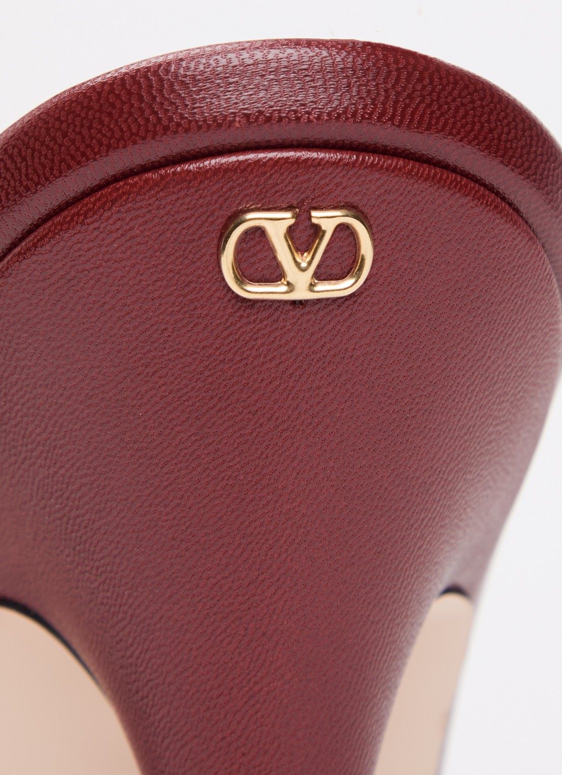 Valentino Garavani Slingback van leer - detail 5 donkerrood