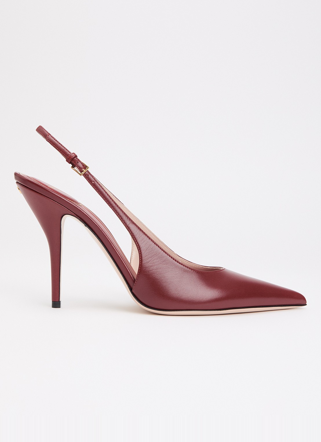 Valentino Garavani Slingback van leer - voorkant donkerrood