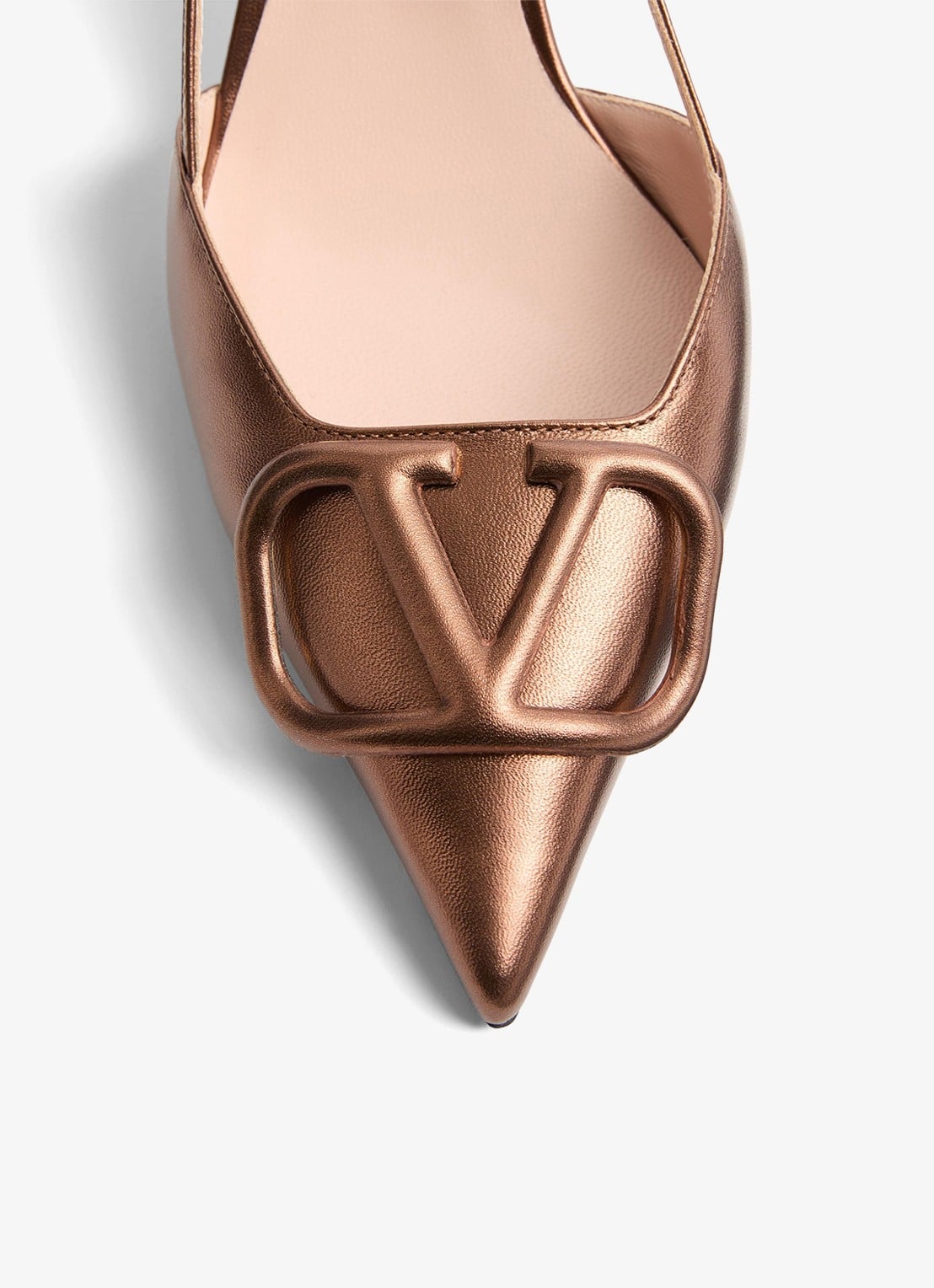 Valentino Garavani Slingback van schapenleer met metallic finish - detail 6 metallic