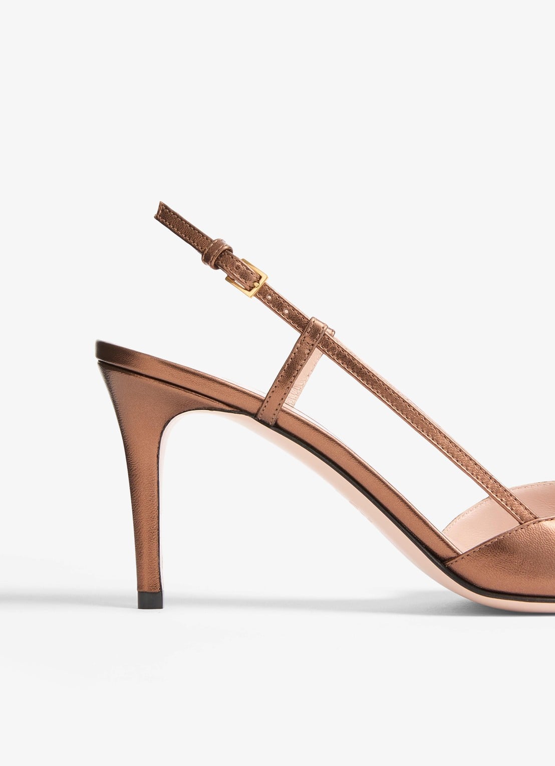 Valentino Garavani Slingback van schapenleer met metallic finish - detail 7 metallic