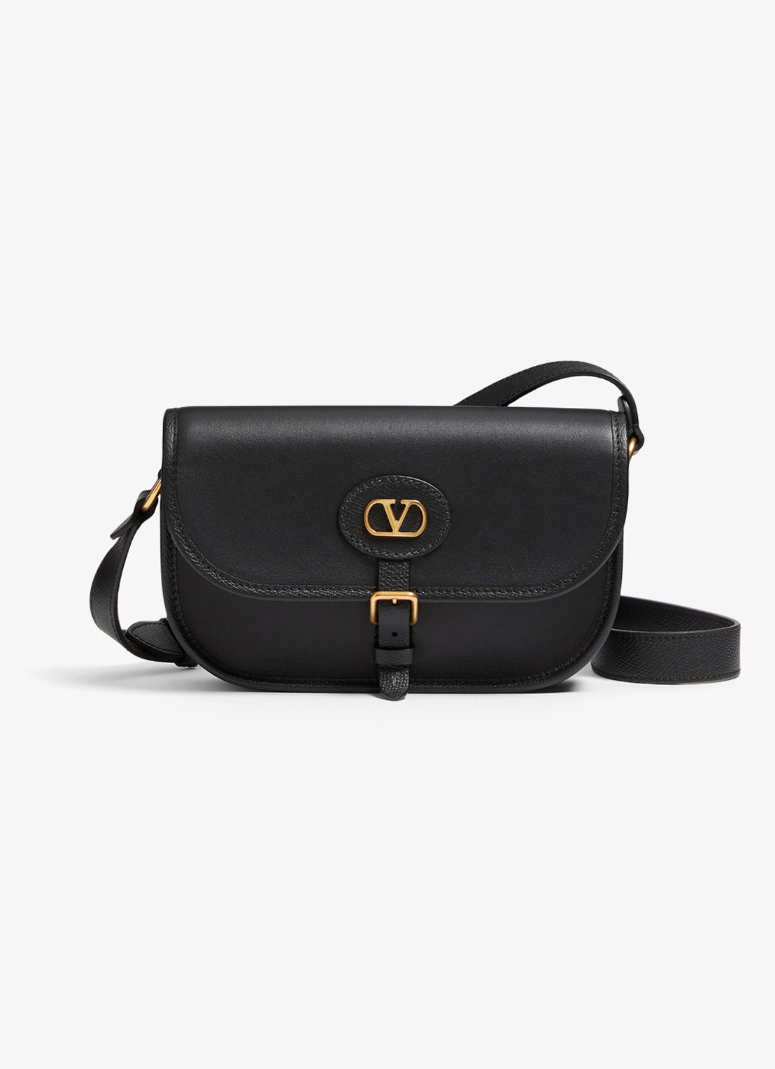 Valentino Garavani Small crossbodytas van kalfsleer - voorkant 2 zwart