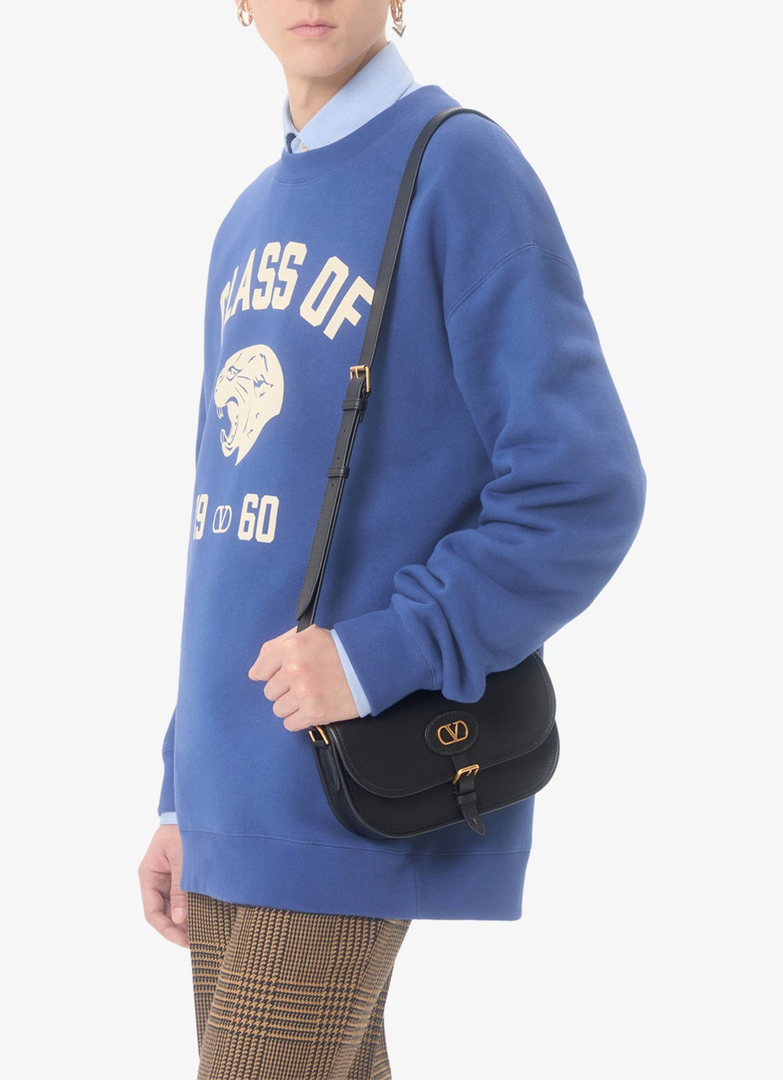 Valentino Garavani Small crossbodytas van kalfsleer - voorkant 3 zwart