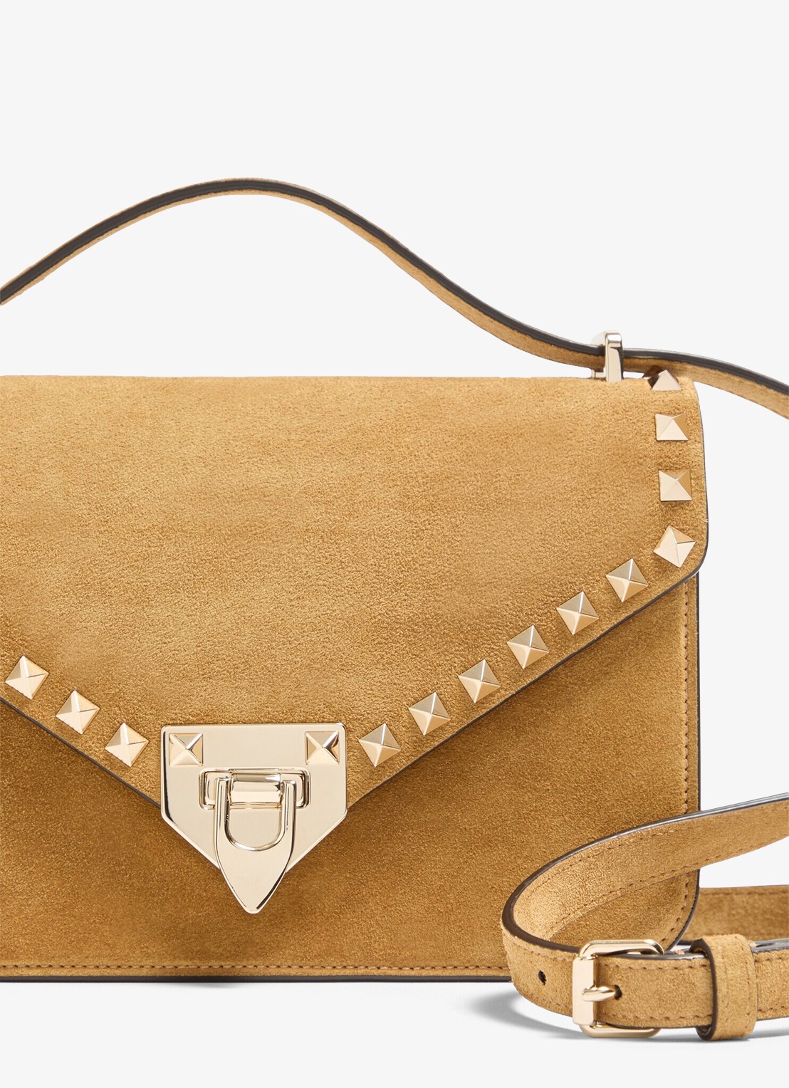 Valentino Garavani Small crossbodytas van lamssuède - detail 5 camel