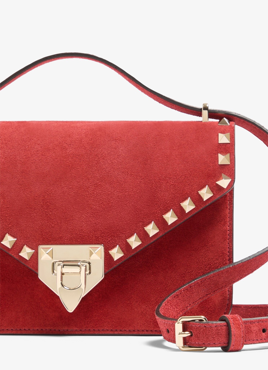 Valentino Garavani Small crossbodytas van lamssuède - detail 5 rood