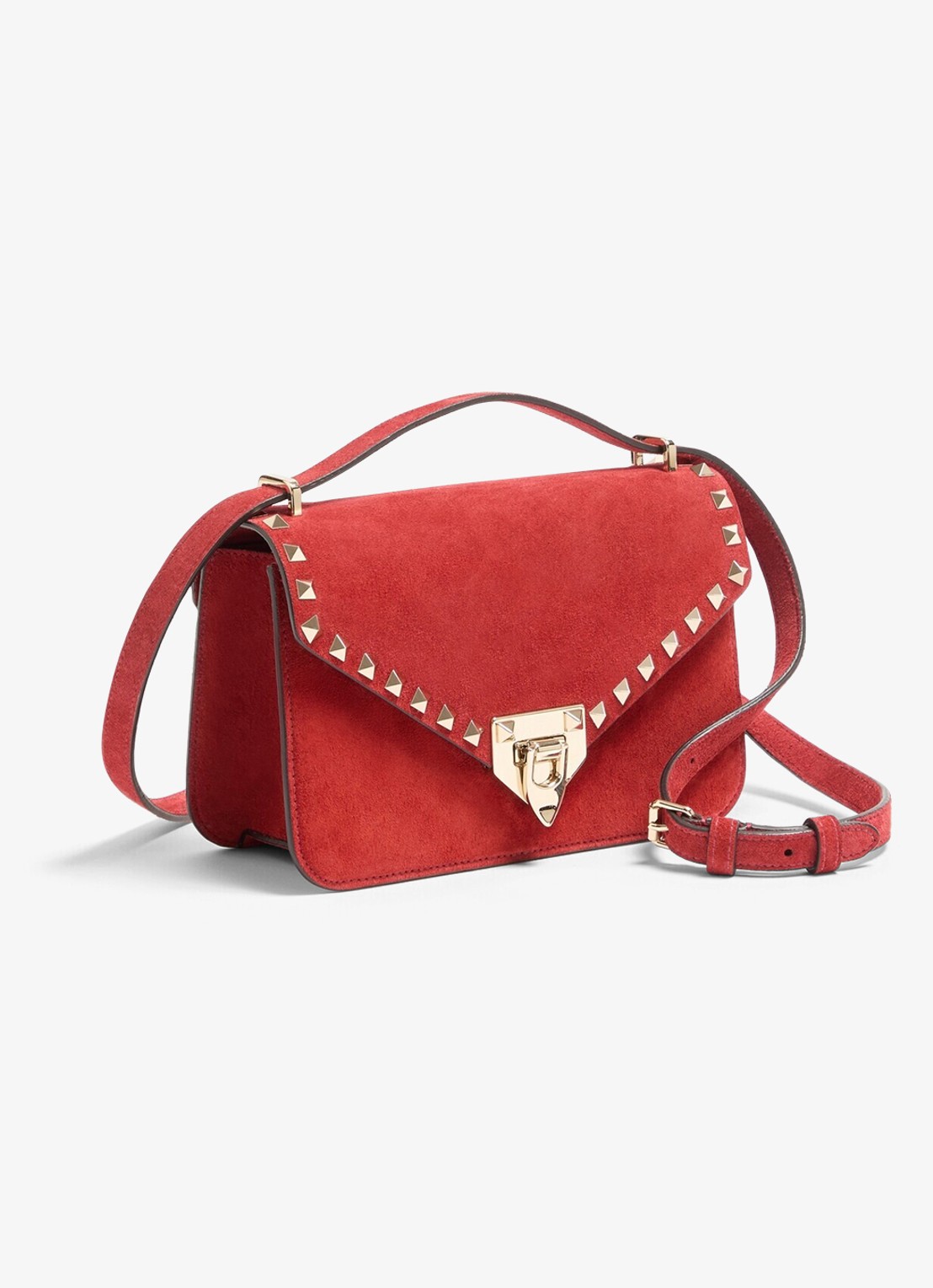 Valentino Garavani Small crossbodytas van lamssuède - voorkant 2 rood