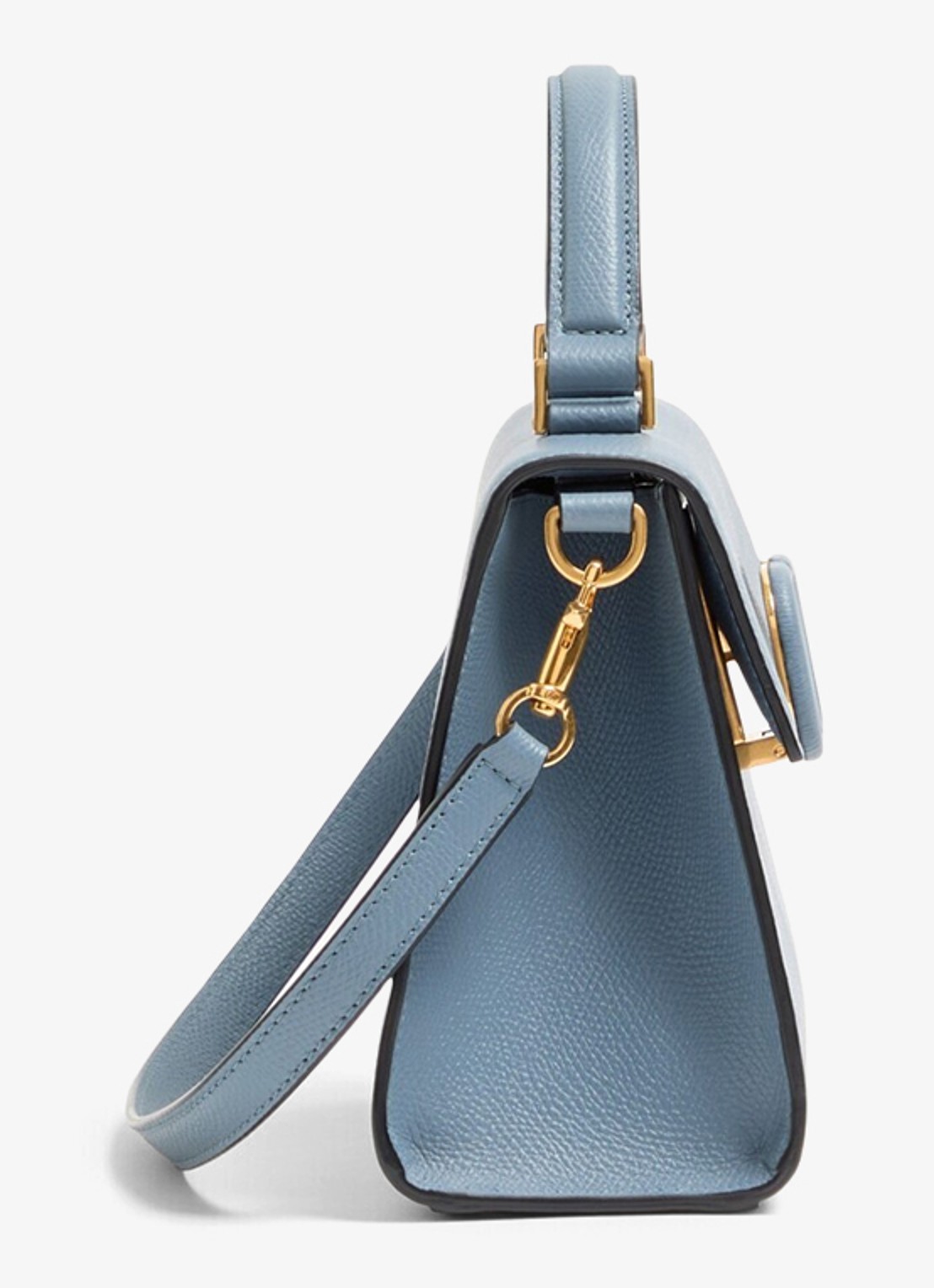 Valentino Garavani Small handtas van kalfsleer - detail 2 blauwgrijs