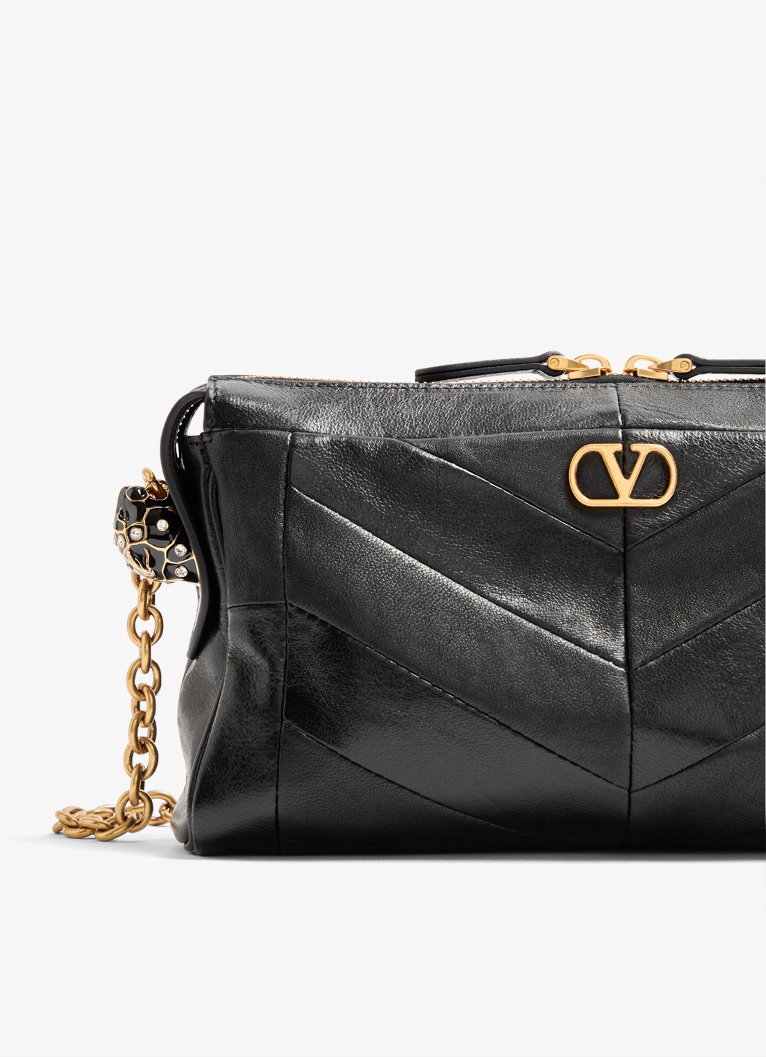 Valentino Garavani Small schoudertas van lamsleer - detail 4 zwart