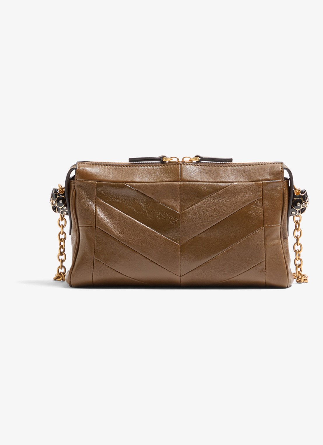 Valentino Garavani Small schoudertas van lamsleer - achterkant 3 bruin