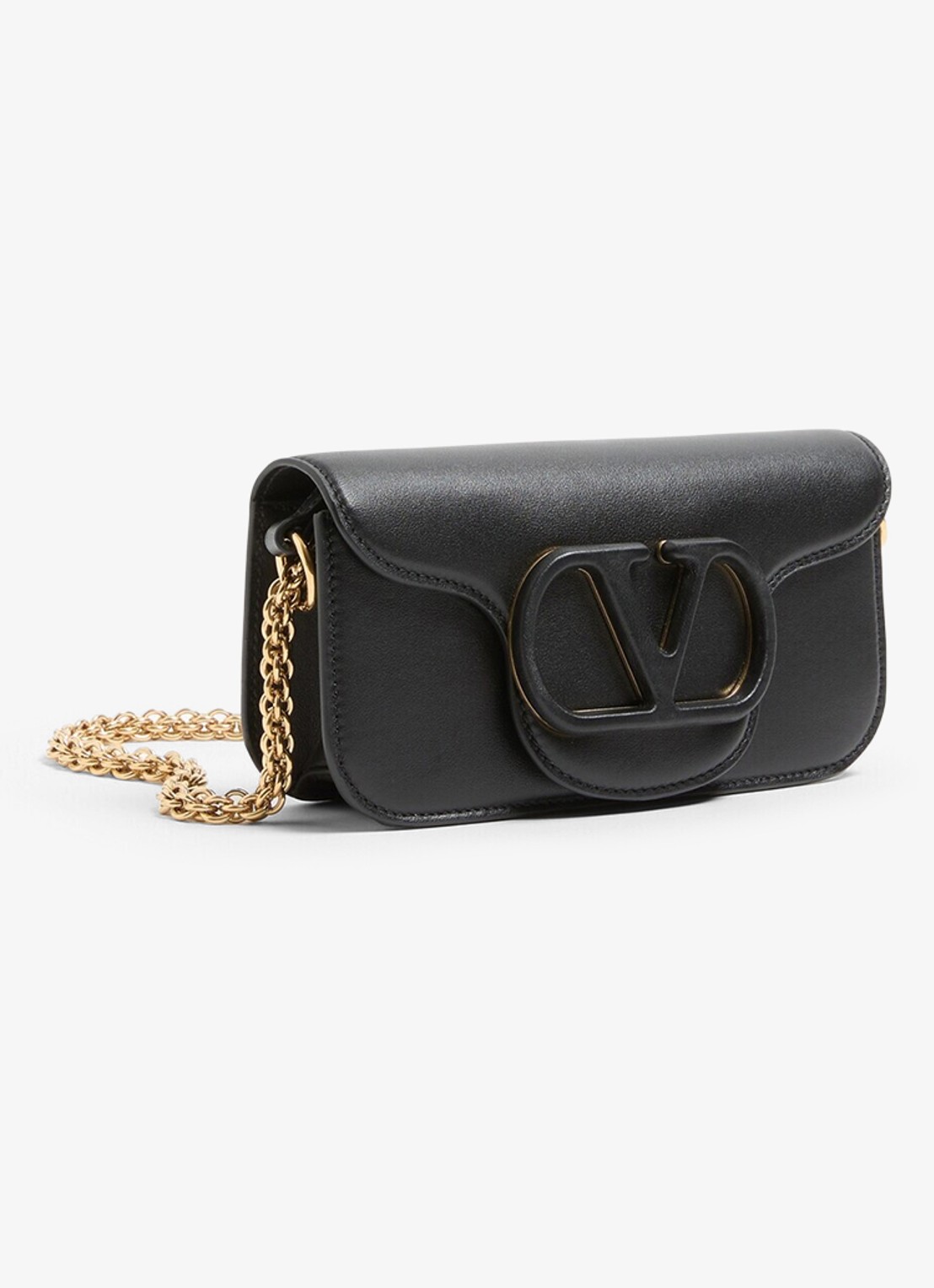Valentino Garavani Small schoudertas van lamsleer - voorkant 2 zwart