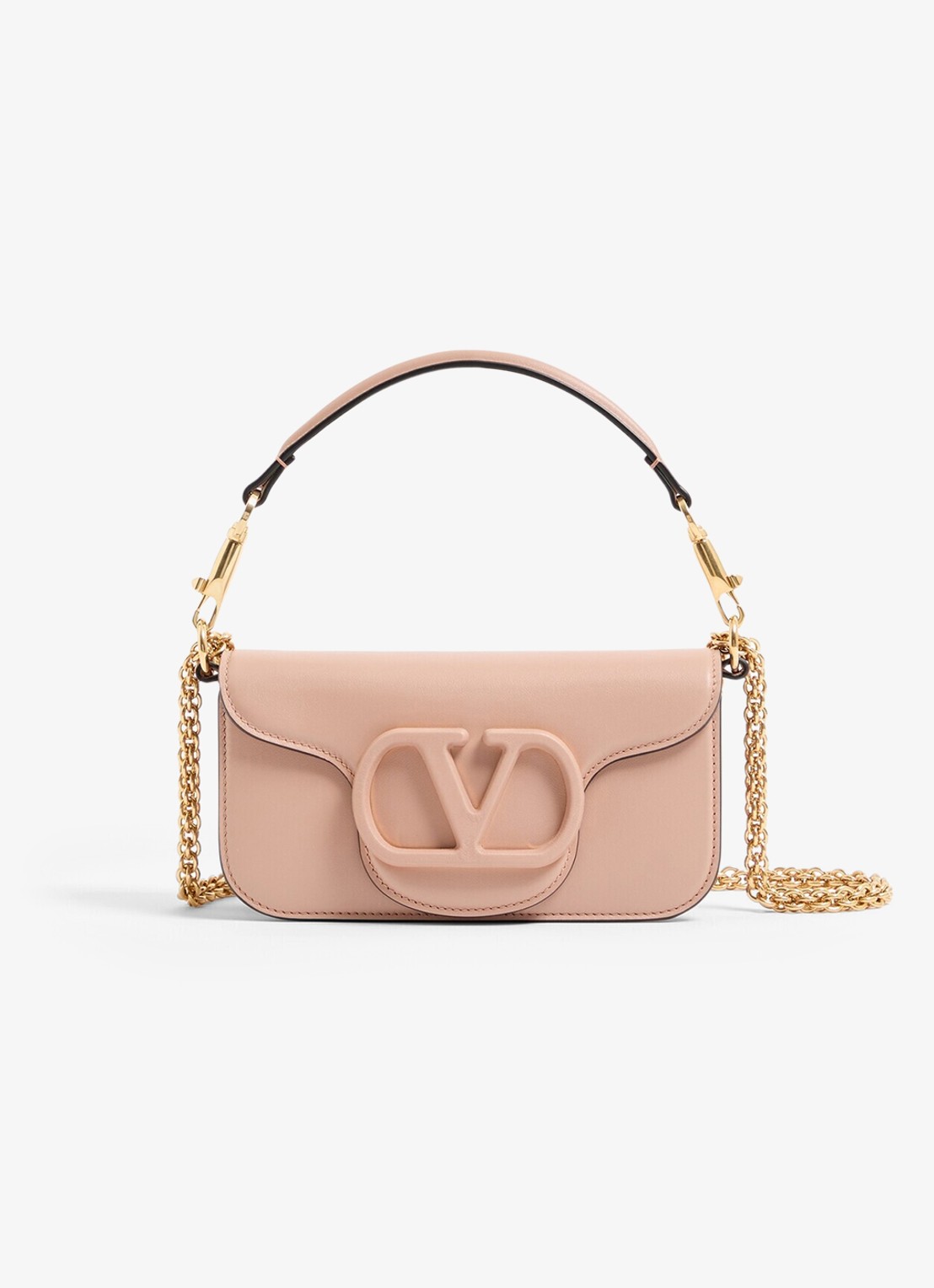 Valentino Garavani Small schoudertas van lamsleer - voorkant 5 roze