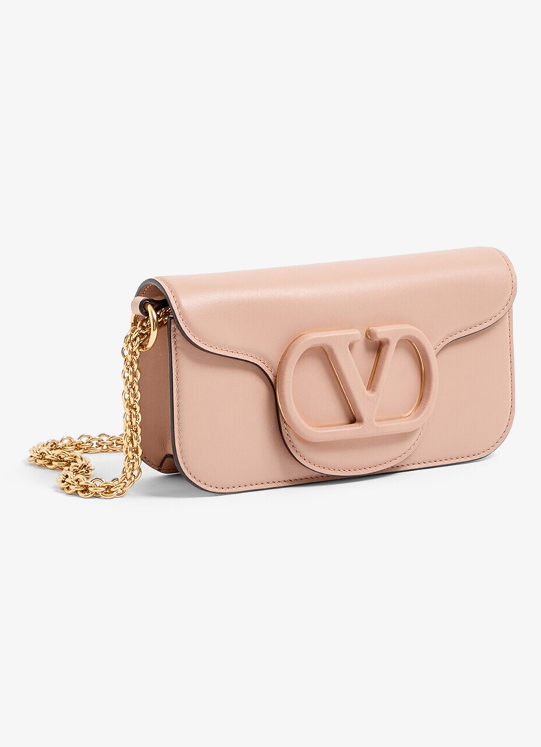 Valentino Garavani Small schoudertas van lamsleer - voorkant 6 roze