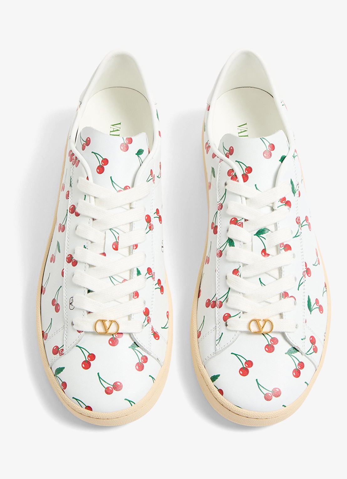 Valentino Garavani Sneaker van kalfsleer met print - detail 3 wit