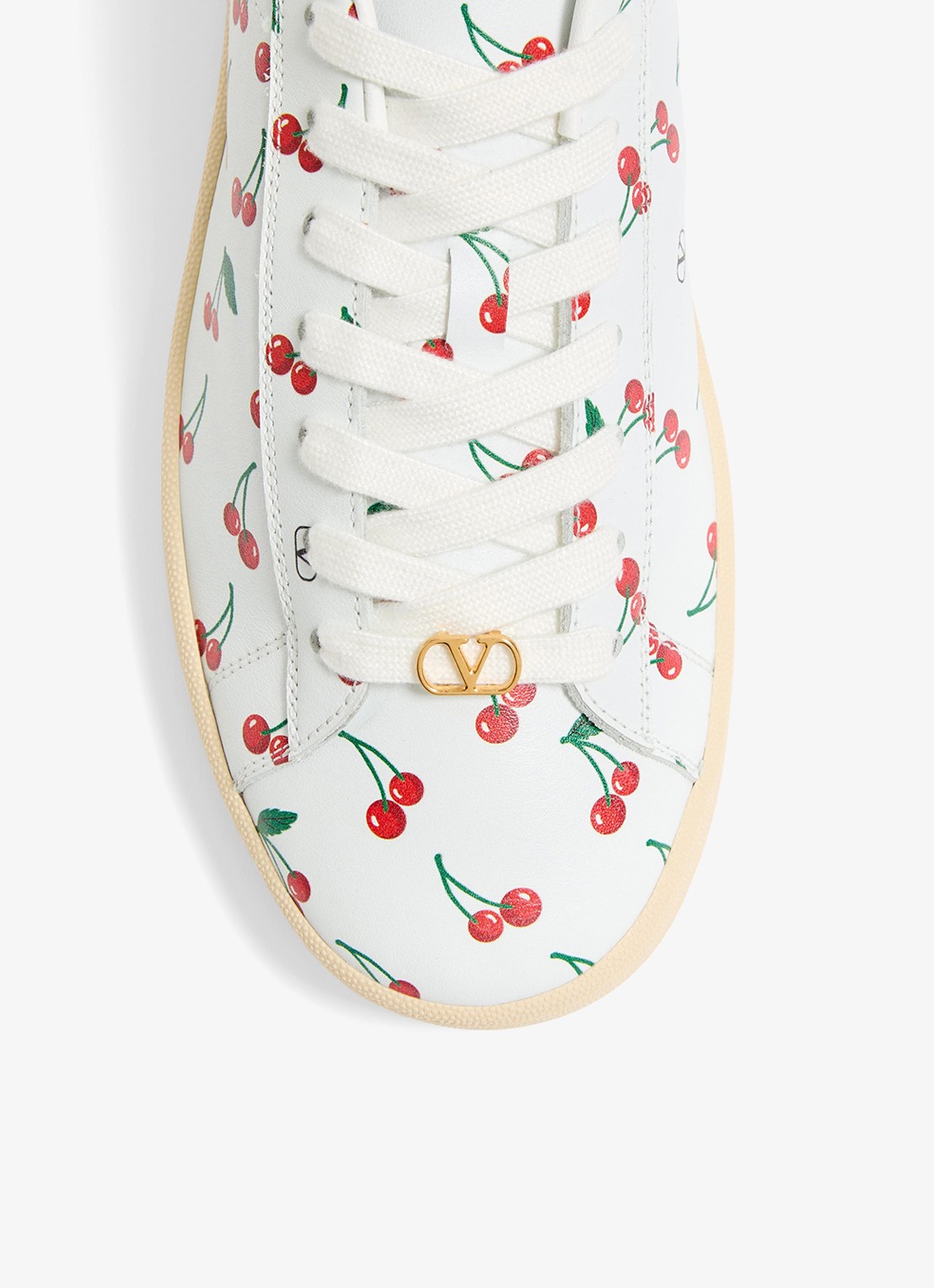 Valentino Garavani Sneaker van kalfsleer met print - detail 4 wit
