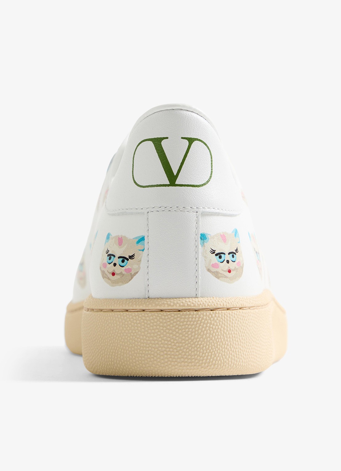 Valentino Garavani Sneaker van kalfsleer met print - detail 4 wit