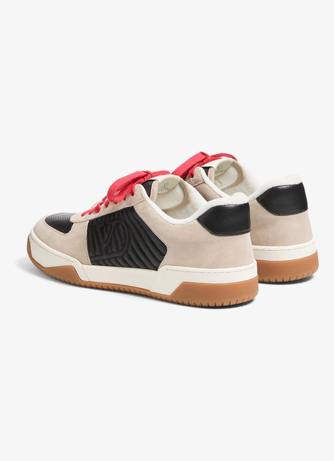Valentino Garavani Sneaker van leer met suède details - achterkant 7 zwart