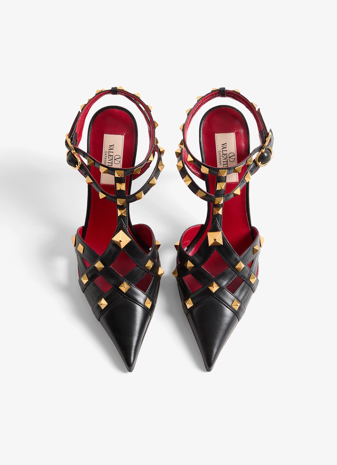 Valentino Garavani Studdy sandalette van geitenleer met studs - detail 2 zwart