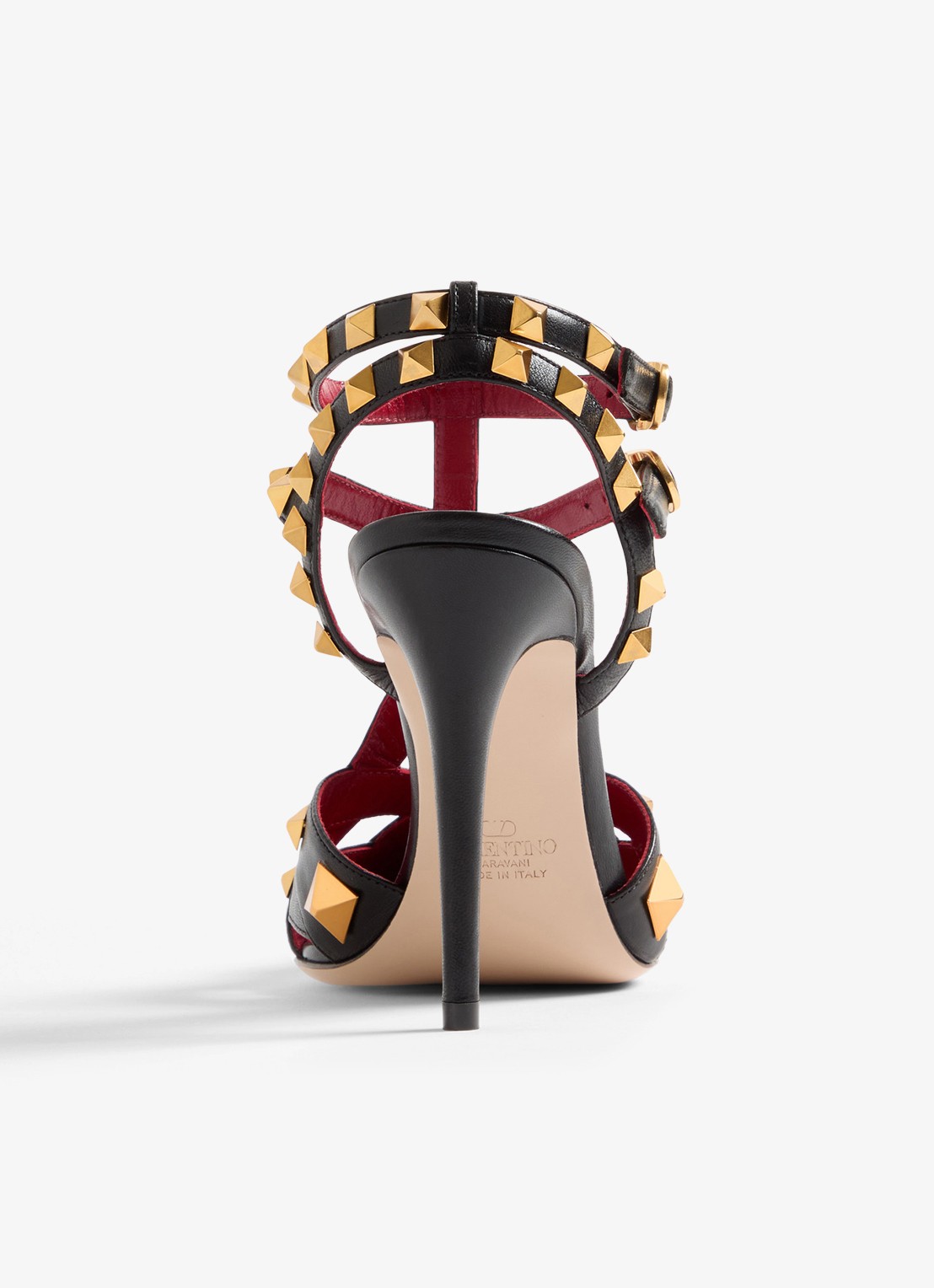 Valentino Garavani Studdy sandalette van geitenleer met studs - detail 4 zwart