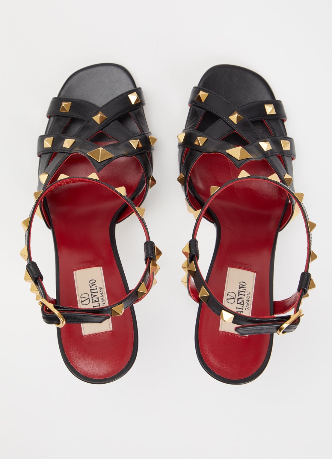 Valentino Garavani Studdy sandalette van leer met studs - detail 3 zwart