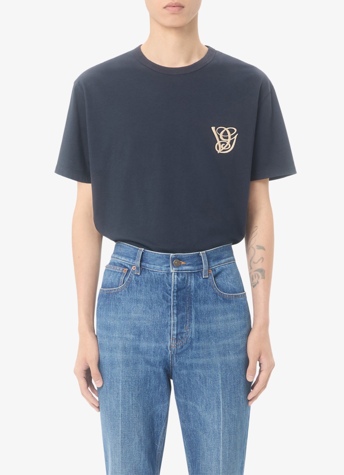 Valentino Garavani T-shirt met logo - detail 4 donkerblauw