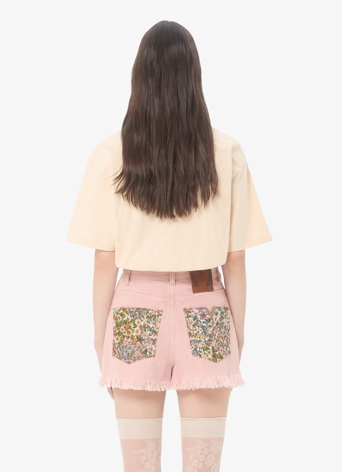 Valentino Garavani T-shirt met logoborduring - achterkant 8 creme