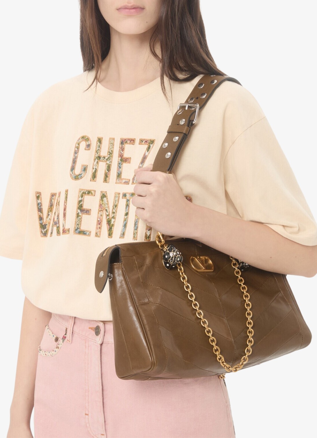 Valentino Garavani T-shirt met logoborduring - detail 3 creme