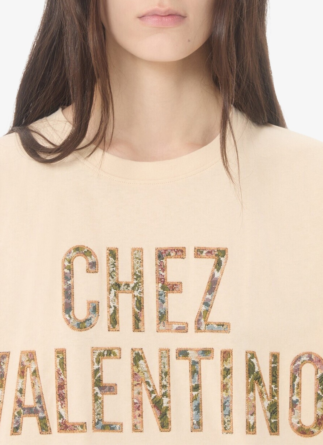 Valentino Garavani T-shirt met logoborduring - detail 4 creme