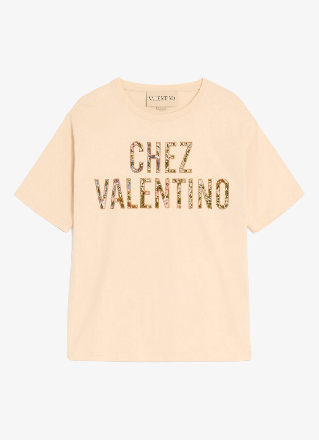 Valentino Garavani T-shirt met logoborduring - voorkant 6 creme
