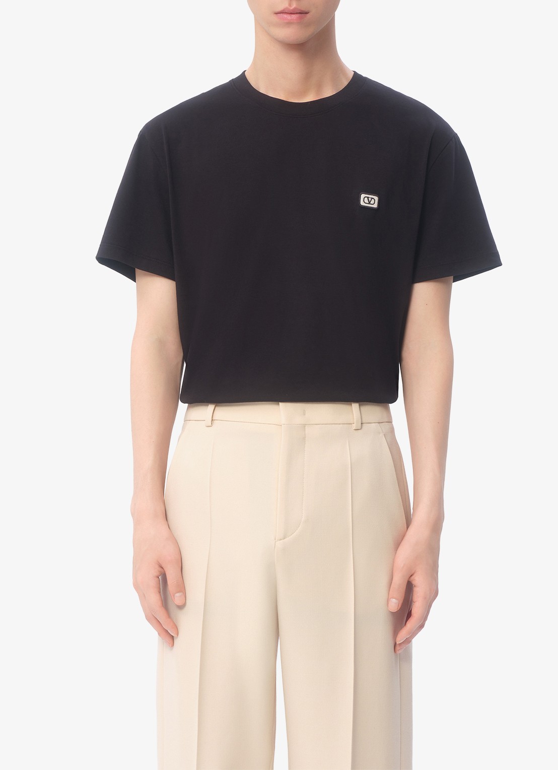 Valentino Garavani T-shirt met logoborduring - detail 4 zwart