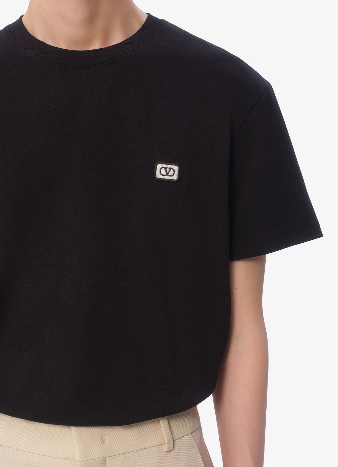 Valentino Garavani T-shirt met logoborduring - detail 6 zwart