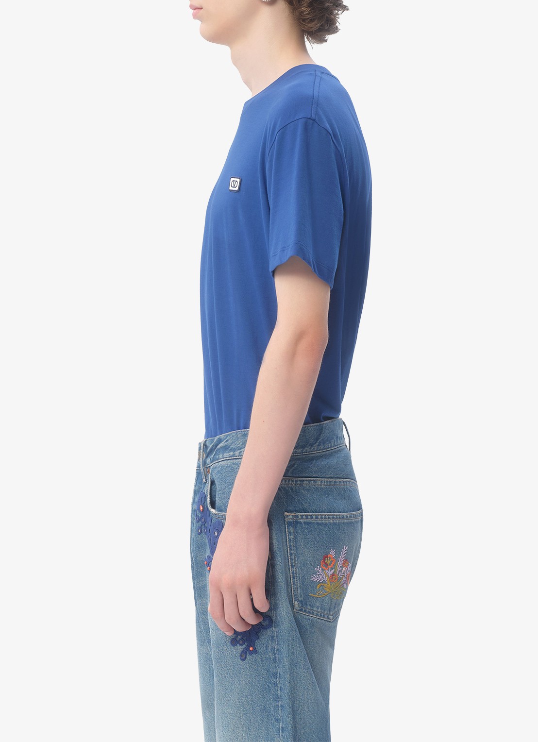 Valentino Garavani T-shirt met logoborduring - detail 5 blauw