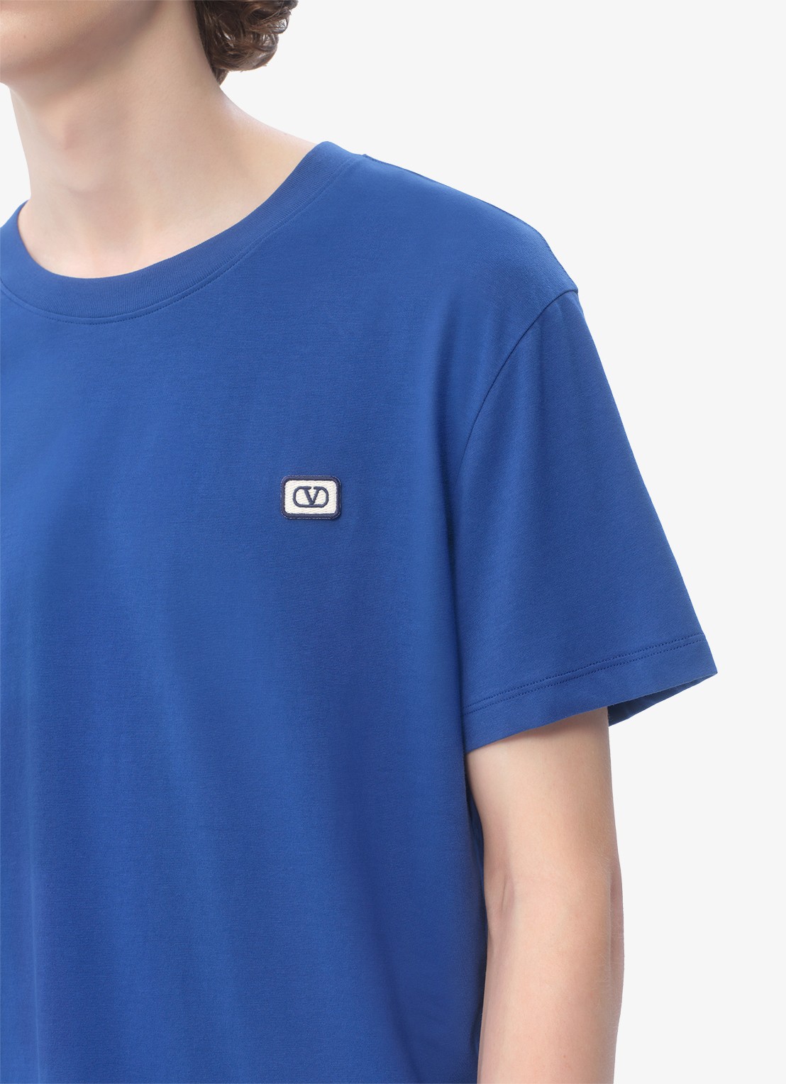Valentino Garavani T-shirt met logoborduring - detail 6 blauw